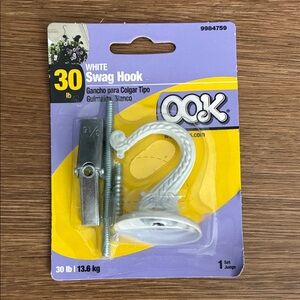 🆕White Swag Hook - 30 lb Capacity